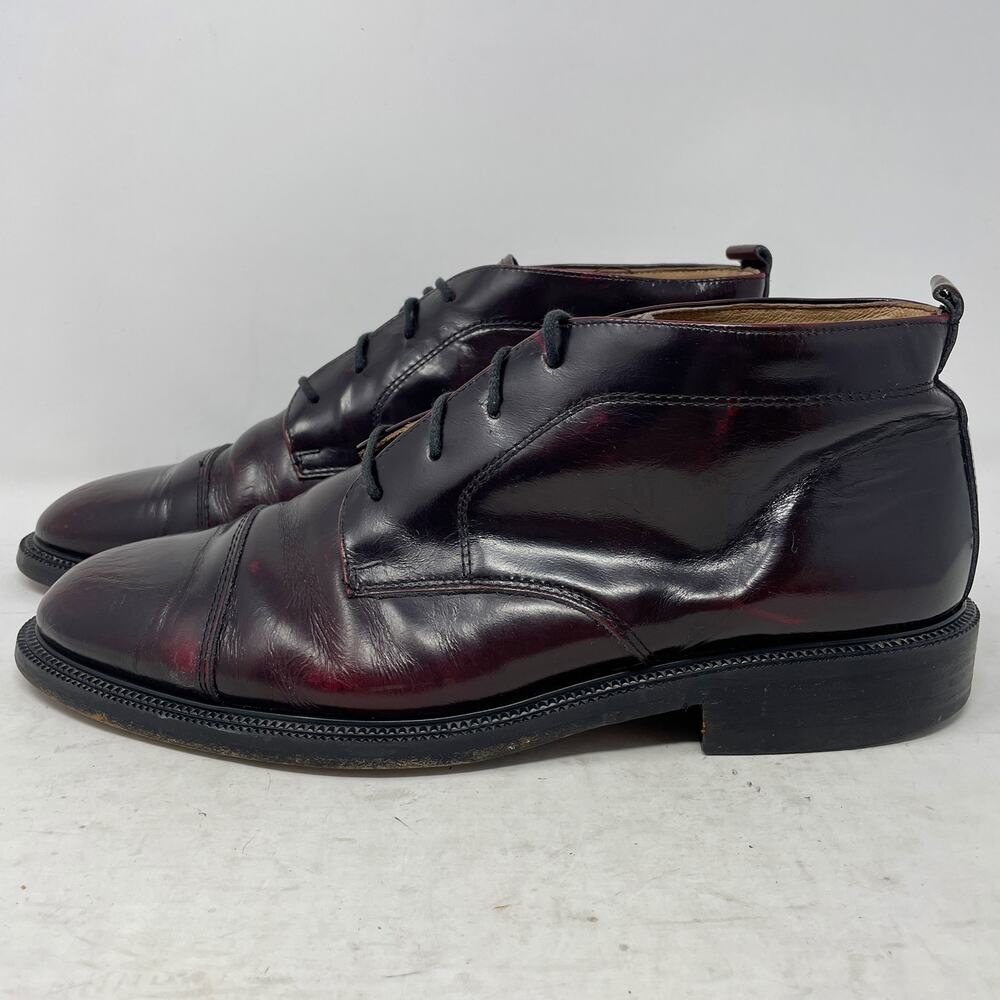 Vintage Kenneth Cole NY Cordovan Leather Service Boots Mens Size 10.5`